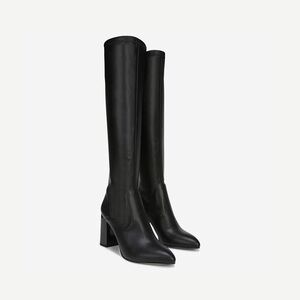 Franco Sarto Katherine Knee High Boot in Black Faux Stretch Leather